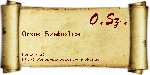 Oros Szabolcs névjegykártya