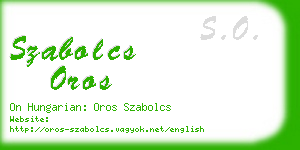 szabolcs oros business card